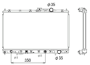 Радиатор охлаждения Mitsubishi Galant 50 92-96 2,5 A/T O.E. MB845810, MB845797, MB845792, MB845793, MB845797, MB845814, AVA MT2087